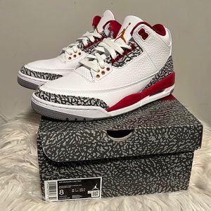Gently Worn Air Jordan 3 Retro, size 8 men’s.